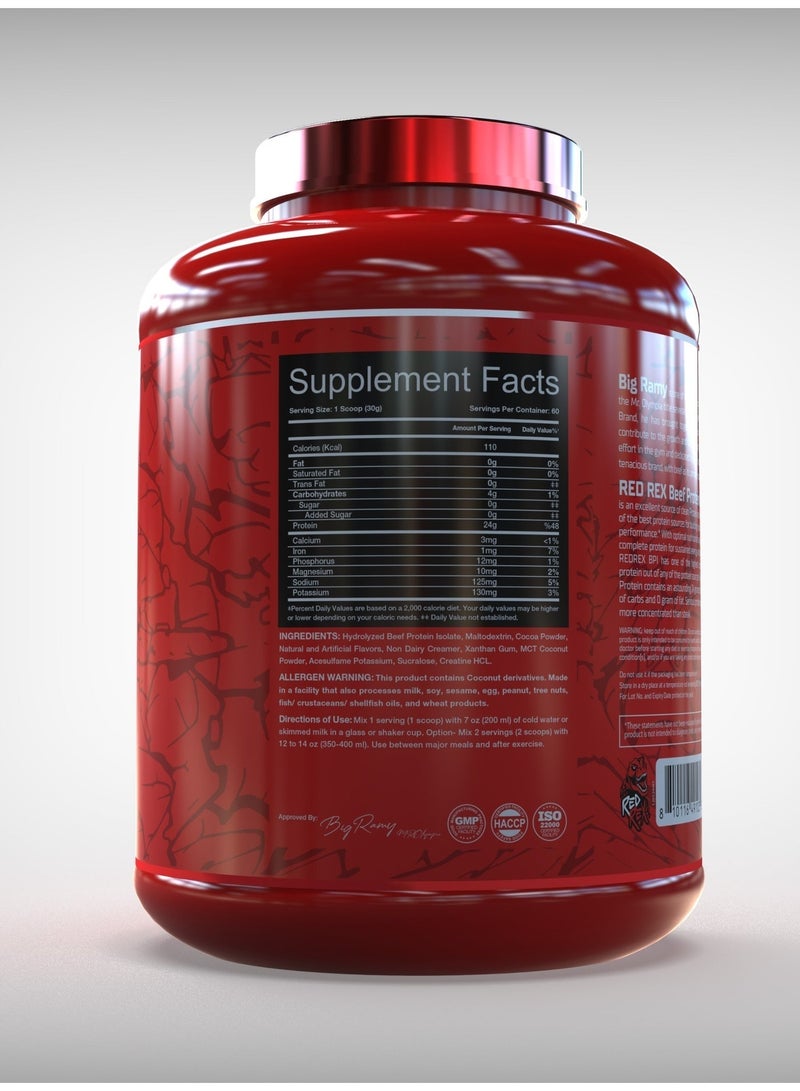 مختبرات رامي الكبرى REDREX Beef Isolate Chocolate 4LB + Challenger Creatine 300g Bundle - Image 5